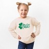 The Juniper Shop Lucky Vibes Clover Youth Ultra-Soft Graphic Sweatshirt - 2 of 3