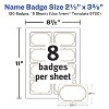 Avery Flexible Printable Name Tags, 2-1/3" x 3-3/8", White with Gold Border, 120 Removable Name Badges (08720) - 4 of 4