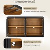 CAVINAS Farmhouse Sideboard Cabinet with 4 Glass Doors & Adjustable Shelves,Wooden Buffet Cabinet with Storage for Kitchen,Dining Room - 3 of 4