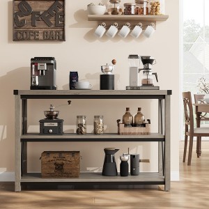 Farmhouse Entryway Table,47 Inch Narrow Long Console Table with Storage, 3 Tier Wood Console Table - 1 of 4