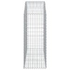 vidaXL Gabion Basket Silver Galvanized Iron 59.1 x 19.7 x 47.2/55.1 in - 59.1" x 19.7" x 47.2"/55.1" - 4 of 4