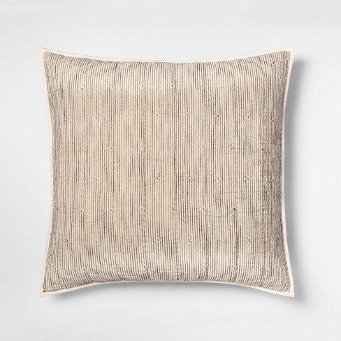 Euro Texture Stripe Pillow Sham Neutral Black Opalhouse Target