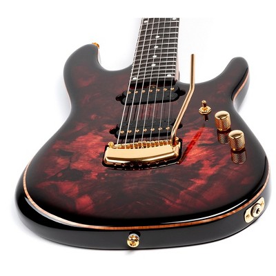 Ernie Ball Music Man Jason Richardson 7-string Cutlass Electric Guitar with Gold Hardware Rorschach Red