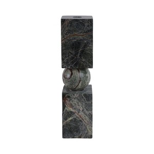 Marble Candle Holder - Contemporary Decorative Stone Taper Stand - Modern Accent for Home, Office, Living Room, Bedroom - 12" Green - 1 of 4