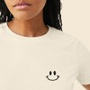 Dalix Smile Face Embroidered Soft Cotton Short Sleeve T Shirt Womens - 4 of 4