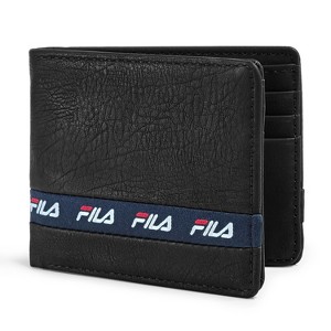 Fila Men’s Leather Minimalist Bifold Wallet, Front Pocket RFID - 1 of 4