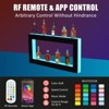LED Lighted Liquor Bottle Display, Square 3-Step 48-Inch Wall Mounted Acrylic Liquor Shelf with Remote & App Control - 3 of 4