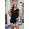 Women's Sleeveless Ruffle Detail T-Shirt | Round Neck Casual Solid Top for Women - 3 of 4