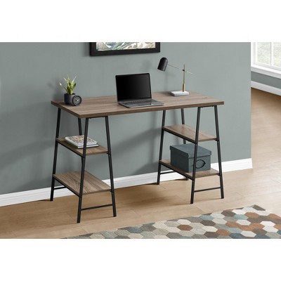 Vynxaria Industrial-Style Computer Desk with 4 Open Shelves - Modern & Space-Saving Design