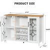 Wine Bar Cabinet with Detachable Rack, Wine Cabinet with Mesh Door, Liquor Cabinet with Glass Holder, Coffee Bar for Home - 2 of 4