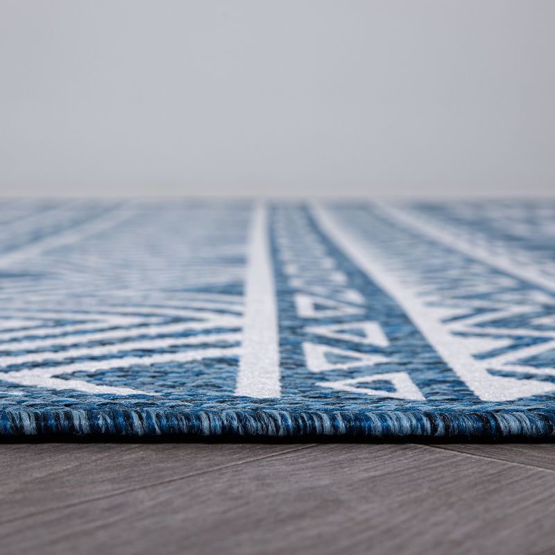 World Rug Gallery Distressed Geometric Bohemian Textured Flat Weave Indoor/Outdoor Area Rug, 4 of 10