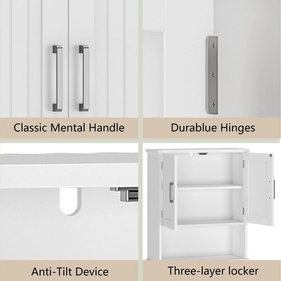 Over The Toilet Storage Cabinet with Adjustable Shelf and Door