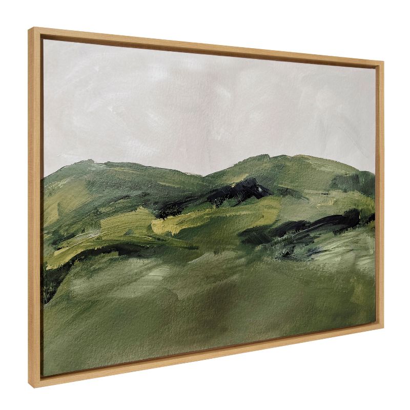 28&#34; x 38&#34; Sylvie Green Mountain Landscape Framed Canvas by Amy Lighthall Natural - Kate &#38; Laurel All Things Decor, 1 of 8