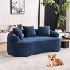Compact Design Curved Loveseat Sofa, Couch for Apartments, Full Compression Foam Filling Sofa with Chenille Cover-Baofuwish - 3 of 4