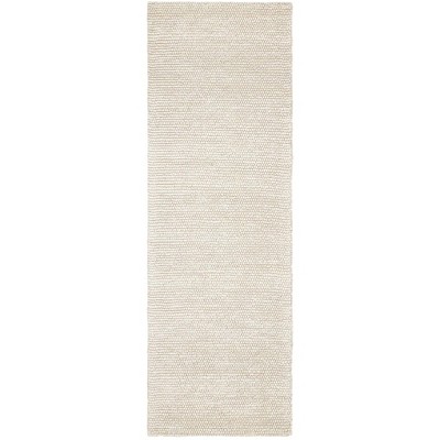 Ivory Handwoven Wool and Viscose Rectangular Rug, 3' x 5'