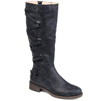 Journee Collection Womens Carly Stacked Heel Riding Boots