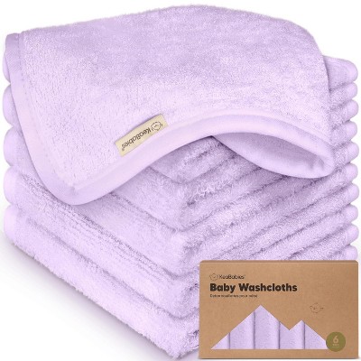 6-Pack Soft Baby Washcloths, Viscose from Bamboo - Kids, Newborn Bath Towels, Infant Shower, Toddler Reusable Face Towel,10x10