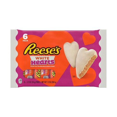 Reese's Valentine's White Creme Peanut Butter Hearts - 7.2oz/6pk - image 1 of 4