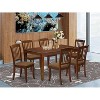 HomeStock 7-Piece Rectangle Mahogany Finish Solid Wood Top Dining Table with 6-Chairs with Slat Back - 2 of 4