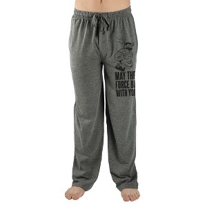 Mens Grey May The Force Be With You Star Wars Sleep Pajama Pants - 1 of 2