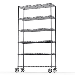 Dolonm Wire Shelving Unit, 6000 LBS NSF Height Adjustable Metal Garage Storage Shelves with Wheels,Metal Shelves - 1 of 4