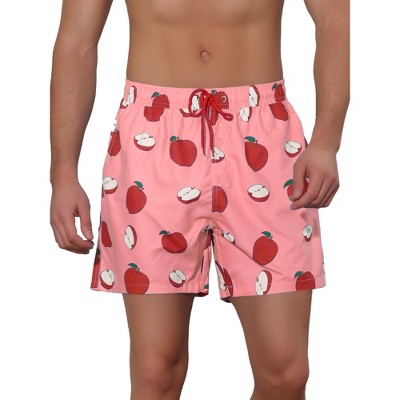 Lars Amadeus Men's Fruits Print Drawstring Waist Surfing Board Shorts