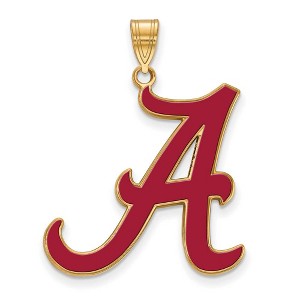 Black Bow Jewelry 14k Yellow Gold Plated Sterling Silver Alabama Crimson Tide NCAA Extra Large Pendant - 1 of 3