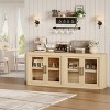 35.4"/70.8" Sideboard Buffet Cabinet with Storage, Mid Century Modern Accent Cabinet with2/ 4 Glass Doors - 3 of 4