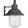 Progress Lighting Weldon 1-Light Outdoor Wall Lantern in Black with Clear Seeded Glass Shade - 2 of 4
