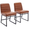 Mid-Century Modern Dining Chairs Set of 2, Lean Back Chairs, No Arms, Upholstered Chairs for Dining Room, Bedroom, Living Room - 4 of 4