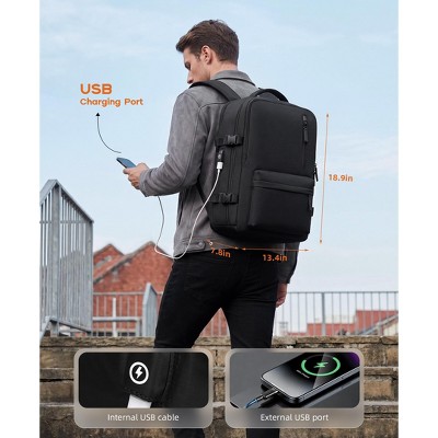SUGIFT Expandable 20L-30L Waterproof Travel Backpack, Carry On Personal Item, USB Charging, Anti-Theft, Fits 15.6" Laptop for Men & Women — фото 4