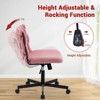 Rolling Desk Chair, Gray Fabric Criss Cross Chair, Swivel Home Office Chair with Wheels, Wide Seat Computer Task Chair, Height Adjustable Vanity Chair - 3 of 4