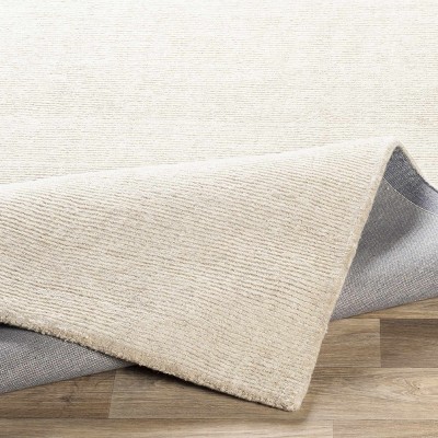 Ivory Handmade Wool Rectangular Area Rug 6' x 9'