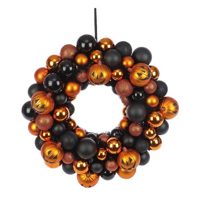 Shatterproof Pumpkin Halloween Wreath Orange/Black - Hyde & EEK! Boutique™