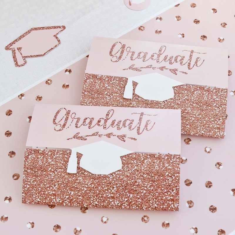 Big Dot of Happiness Rose Gold Grad - Graduation Party Money and Gift Card Holders - Set of 8, 3 of 6