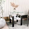 NicBex Modern Tempered Glass Square Coffee Table with Storage Shelf,Side Table with Metal Legs,Center Table for Living Room - 2 of 4