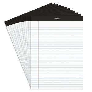 TRU RED Notepads 8.5" x 11.75" Wide White 50 Sh/Pad 12 Pads/PK TR57339 - 1 of 4