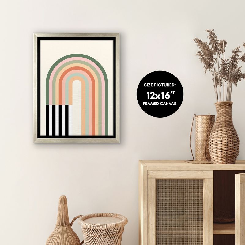 Americanflat - Mid Century Modern Geometric Pink And Green 4 by The Print Republic Floating Canvas Frame - Modern Wall Art Decor, 4 of 7