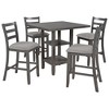NicBex Dining Room Table Set for 4 Square Dining Room Table with Wooden Tabletop, 4 Padded Chairs and 2-Tier Shelves for Dining Room - 4 of 4