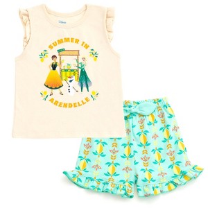 Disney Princess Moana Belle Minnie Mouse Nightmare Before Christmas Tank Top and French Terry Shorts Toddler to Big Kid - 1 of 4