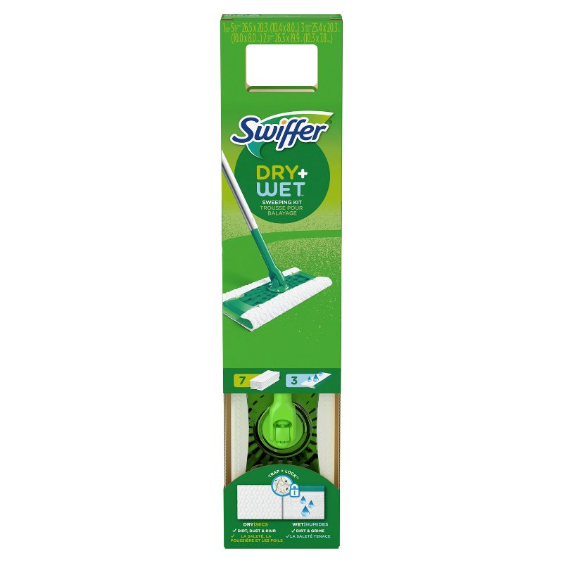 Swiffer Sweeper 2-in-1 Dry + Wet Floor Mopping and Sweeping Kit 1 Sweeper, 7 Dry Cloths, 3 Wet Cloths, 3 of 24