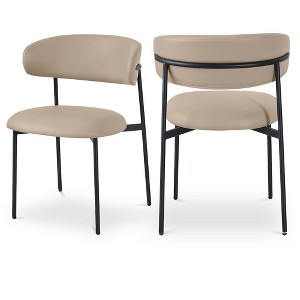 Meridian Furniture,Lupita Vegan Leather Dining Chair, Set of 2 - 1 of 4