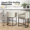 JUJABU Modern Faux Leather Upholstered Bar Stools, 26.4" Set of 2 with Barrel-Curved Backs and Arms - 4 of 4