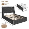 Upholstered Full Bed Frame with 4 Storage Drawers, Wingback Headboard, Charging Station, Diamond Tufted, No Box Spring Needed - 2 of 4