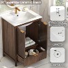 ORRD 24 Inch Bathroom Vanity with Sink, Modern Vanity Set with Textured Doors & Drawer, Soft Close Hinges, Brown Bathroom Cabinet - 4 of 4