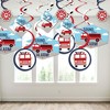 Big Dot of Happiness Fired Up Fire Truck - Firefighter Firetruck Baby Shower or Birthday Party Hanging Decor - Party Decoration Swirls - Set of 40 - 3 of 4