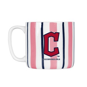 MLB Cleveland Guardians Striped Coffee Mug - 16oz: Ceramic Drinkware, Stemless Design - 1 of 1