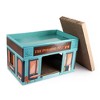 Allforpaws 2-tier Cat Scratcher, Vintage Design Hideaway Cat Scratcher Included Catnip - 2 of 4