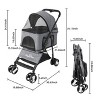 Artloge 3 in 1 Pet Stroller Dog Carriage Folding Pushchair with Rain Cover & Mesh Windows & Wheels for Small Pet Puppy Cat Travel - 3 of 4