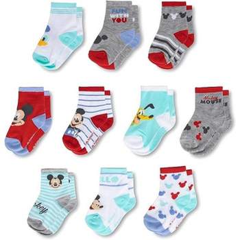 Mickey Mouse Baby Boy's 10-Pack Infant Socks, 0-24 Months (multicolor)